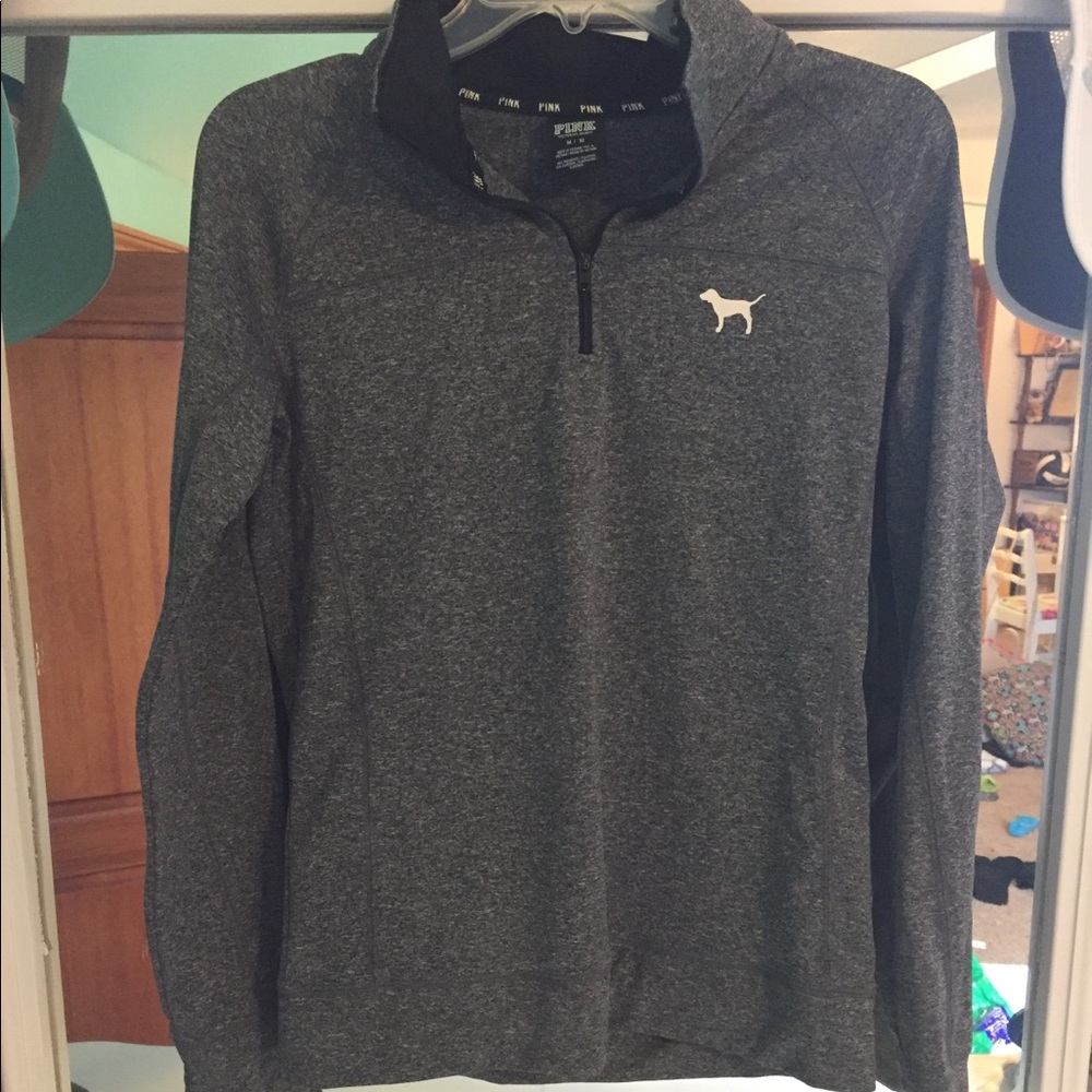 Grey PINK quarter zip